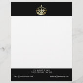 Gold Crown op zwarte achtergrond Briefhoofd (Voorkant)