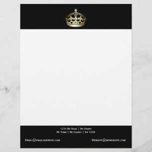 Gold Crown op zwarte achtergrond Briefhoofd