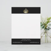 Gold Crown op zwarte achtergrond Briefhoofd (Staand voorkant)