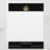 Gold Crown op zwarte achtergrond Briefhoofd (Voorkant / Achterkant)