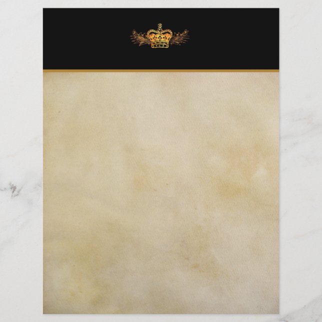 Gold Crown Parchment-look Letterhead (Voorkant)