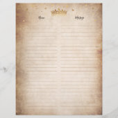 Gold Crown Parchment Paper Guest Book Filler Pages (Voorkant)