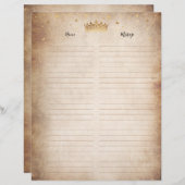 Gold Crown Parchment Paper Guest Book Filler Pages (Voorkant / Achterkant)