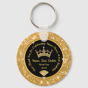 Gold Crown Party Favors for Tieners to Adult Sleutelhanger
