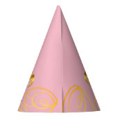 Gold Crown Party Pet-roze Feesthoedjes (Achterkant)