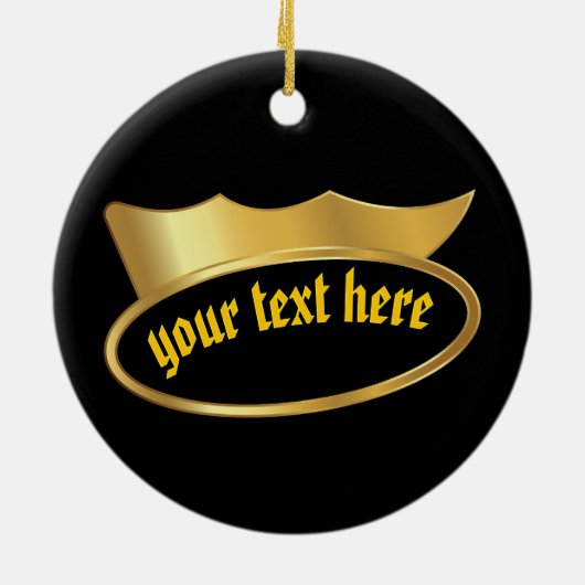 Gold crown Personalized Hanging Decor Ornament (Achterkant)