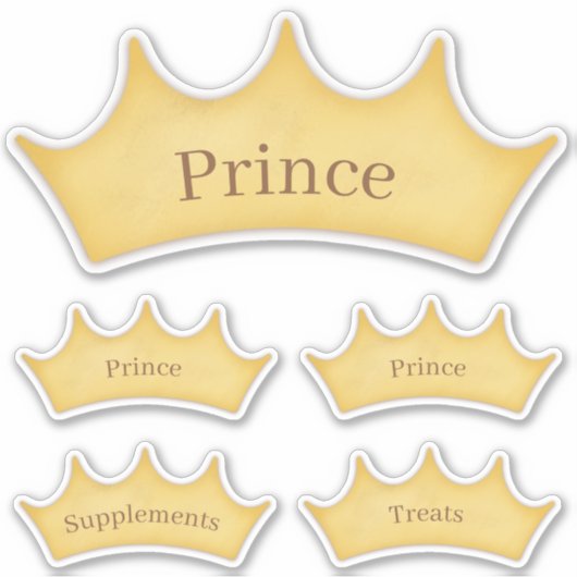 Gold Crown Pet & Barn Name plate Organization Labe Sticker (Voorkant)