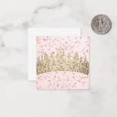 Gold Crown Pink Speckles Notitiekaartje (Voorkant / Achterkant in situ)