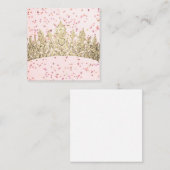 Gold Crown Pink Speckles Notitiekaartje (Voorkant / Achterkant)
