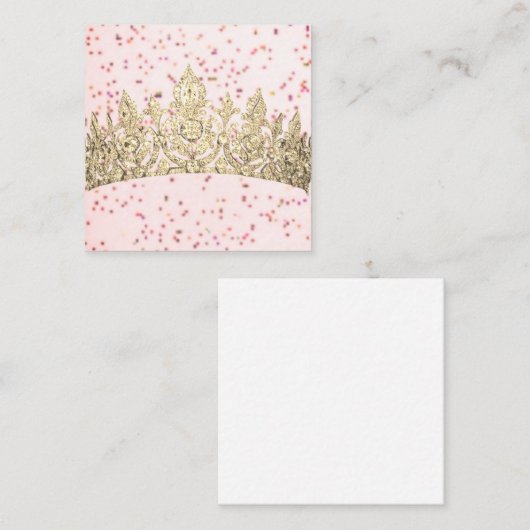 Gold Crown Pink Speckles Notitiekaartje (Voorkant / Achterkant)