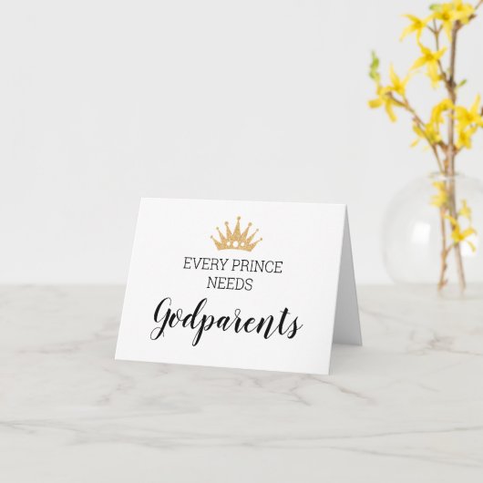 Gold Crown Prince Needs Godouders Baptisme Propose Kaart (Gele Bloem)