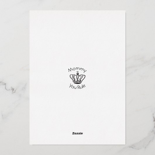 Gold Crown Queen Bee Mama Jij Regel Moederdag Folie Feestdagenkaart (Achterkant)