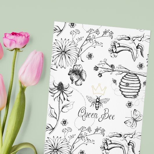 Gold Crown Queen Bee Mama Jij Regel Moederdag Folie Feestdagenkaart