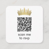 Gold Crown Quinceañera Fotoscan ME RSVP QR-code Informatiekaartje (Voorkant)