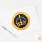 Gold Crown Ronde Sticker (Envelop)