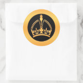 Gold Crown Ronde Sticker (Tas)