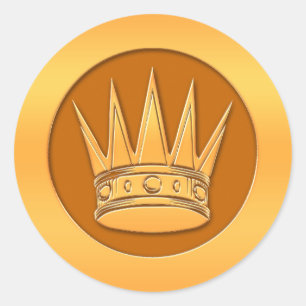 Gold Crown Ronde Sticker