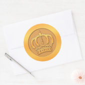 Gold Crown Ronde Sticker (Envelop)