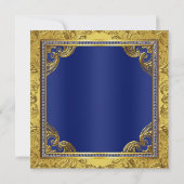 Gold Crown Royal Blue Fancy Prince Baby shower Kaart (Achterkant)