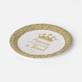Gold Crown Tiara Gold Princess Birthday Papieren Bordje