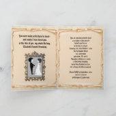 Gold Crowned Monogram Wreath Wedding Invitation Kaart (Binnen)