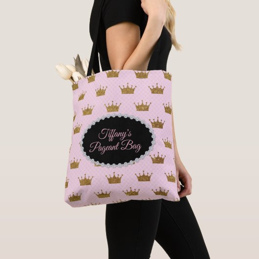 Gold Crowns Pageant Canvas tas (Dichtbij)