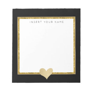 Gold Crystal en Folie Heart Notitieblok 5,5 x 6 in