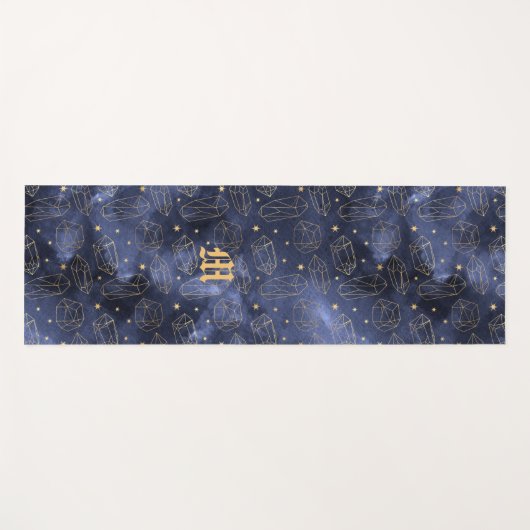 Gold Crystal Galaxy Celestial herdenkingen avond Yogamat (Voorkant (horizontaal))