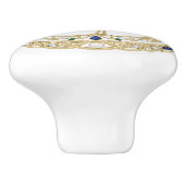 Gold Crystal Heron Sea Bird 2Dgraphic gemstone Keramische Knop (Zijkant)