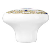 Gold Crystal Nautical Anchor Diamond 2DGraphic Keramische Knop (Zijkant)