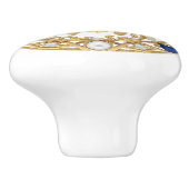 Gold Crystal Sea Turtle 2Dgraphic gemstone Ocean Keramische Knop (Zijkant)