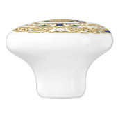 Gold Crystal Seashell Shell 2D graphic gemstones Keramische Knop (Zijkant)