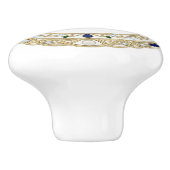 Gold Crystal Ship Captain's Hat 2Dgraphic Nautical Keramische Knop (Zijkant)