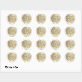 Gold Crystal Snowflake Envelope Seal Ronde Sticker (Vel)