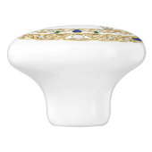 Gold Crystal Starfish Sea Star 2D graphic gemstone Keramische Knop (Zijkant)