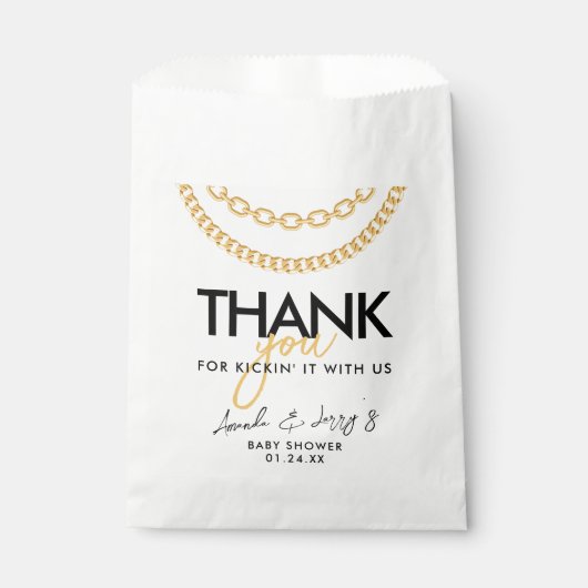 Gold Cuban Link Chain Hip Hop Baby shower Bedankzakje (Voorkant)