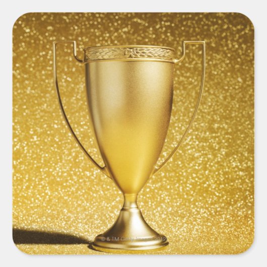 Gold Cup Trophy Vierkante Sticker (Voorkant)