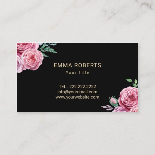 Gold Cupcake Bakery Sweet Trein Modern Floral Visitekaartje (Achterkant)