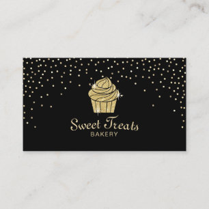 Gold Cupcake Bakery Sweet Trein Moderne Confetti Visitekaartje