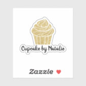 Gold Cupcake bakkerij Modern Glitter Sticker (Vel)