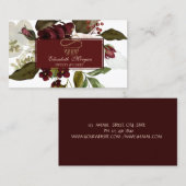 Gold Cupcake Burgundy Flowers Bakery Visitekaartje (Voorkant / Achterkant)