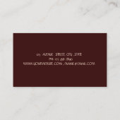 Gold Cupcake Burgundy Flowers Bakery Visitekaartje (Achterkant)