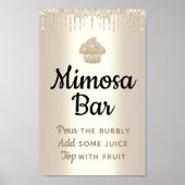 Gold Cupcake Glitter Drip Bakery Chef Custom Store Poster (Voorkant)