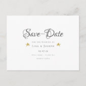Gold Cupids Elegant Script Save the Date Aankondigingskaart (Voorkant)