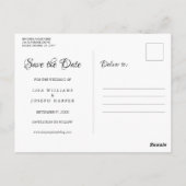 Gold Cupids Elegant Script Save the Date Briefkaart (Achterkant)