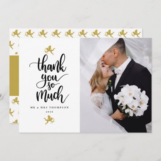 Gold Cupids trouwfoto heel erg bedankt (Voorkant / Achterkant)