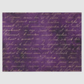 Gold Cursive on Deep Paars Decoupage Tissuepapier (Voorkant)