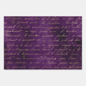 Gold Cursive on Deep Paars Inpakpapier Vel (Voorkant 2)