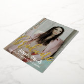 Gold Cursive Overlay | Fotogradatiepartij Folie Uitnodiging (Gedraaid)