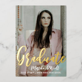 Gold Cursive Overlay | Fotogradatiepartij Folie Uitnodiging